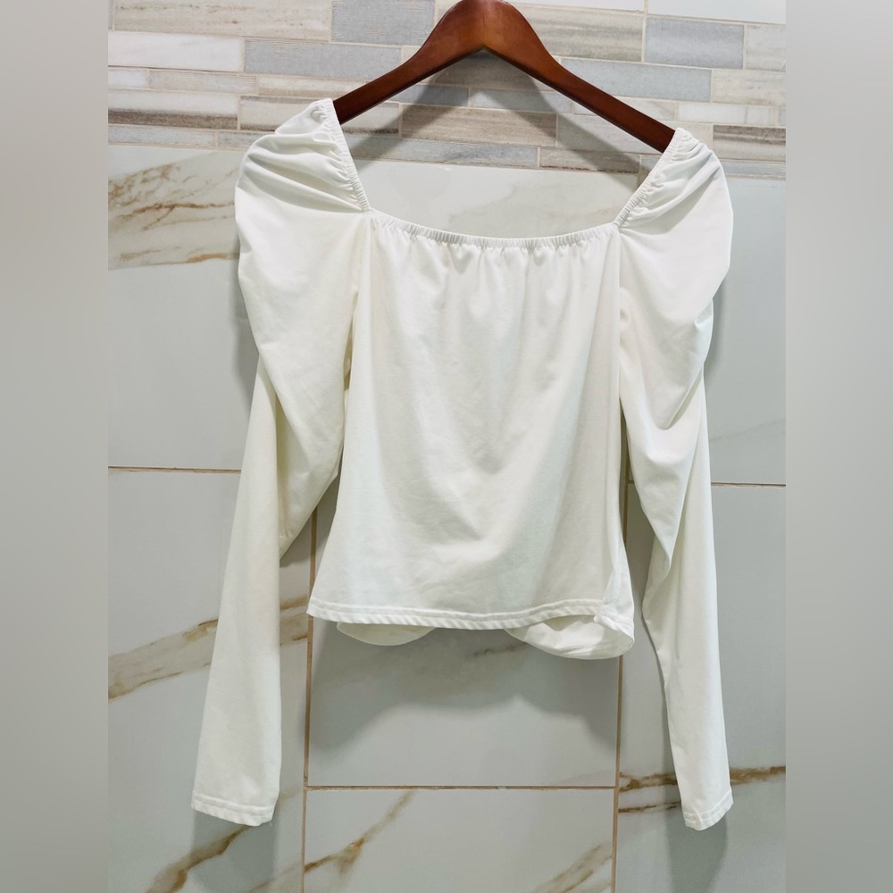 BB Dakota White Ruched Blouse - Picture 7 of 8
